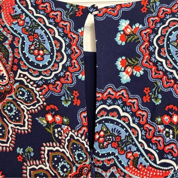 New! Boden Blue Botanic Paisley Smocked Cuff Midi Dress Size 12R 36068 - Picture 6 of 16